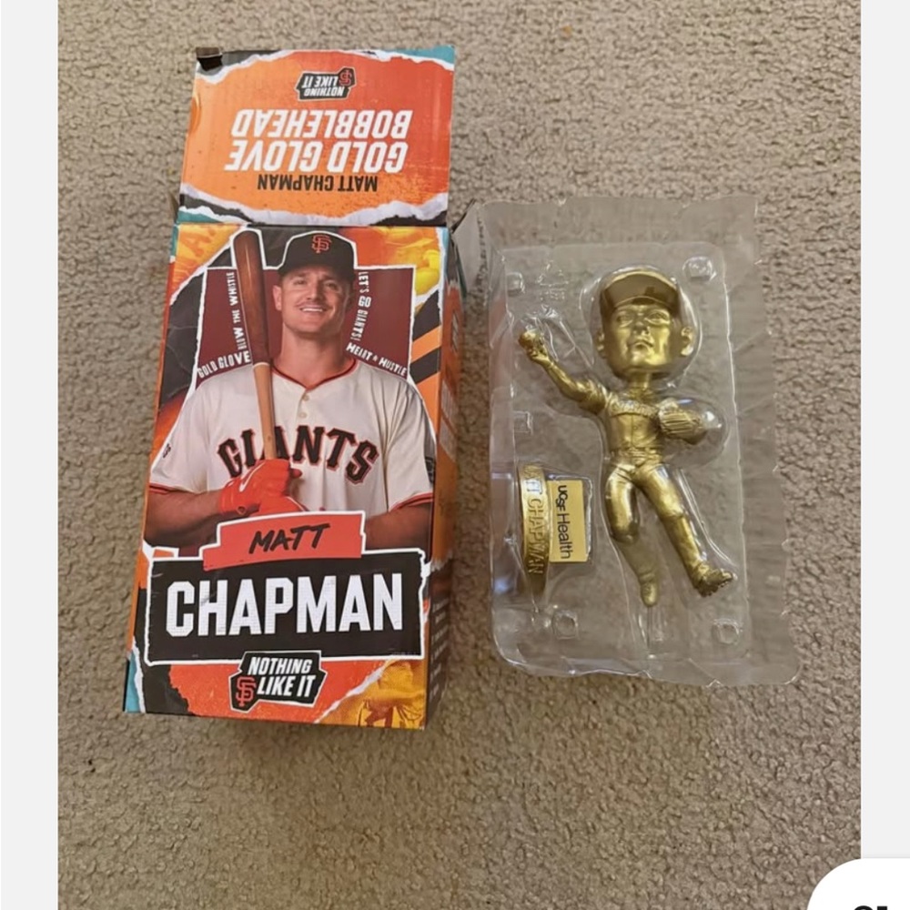 Matt Chapman Gold Dipped Bobblehead. 1/1000 --4/5/2025 sold out game
